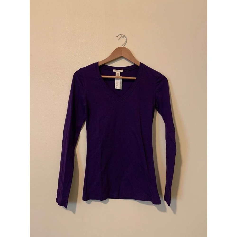 Junior's Bozzolo Long Sleeve Purple Top Size Medium New with Tags